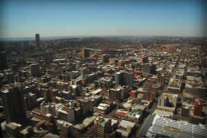 View of Johannesburg from the sky